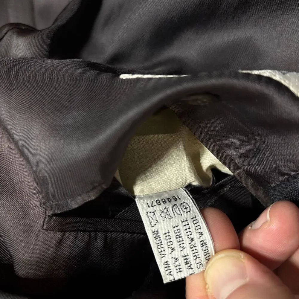 Canali Proposta Sports Coat Mens 42R Black‎ Blazer Jacket Virgin Wool Italy
